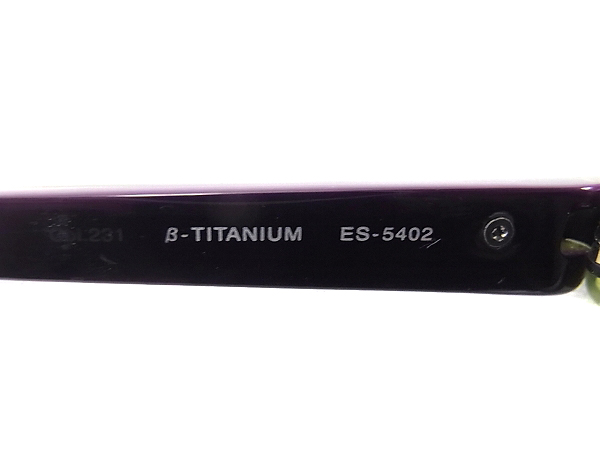 実際に弊社で買取させて頂いたspec espace/スペックエスパス メガネフレーム ES-5402 紫×黄緑の画像 5枚目