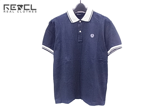 実際に弊社で買取させて頂いたFRED PERRY/フレッドペリー ドット柄半袖ポロシャツ 紺×白/L