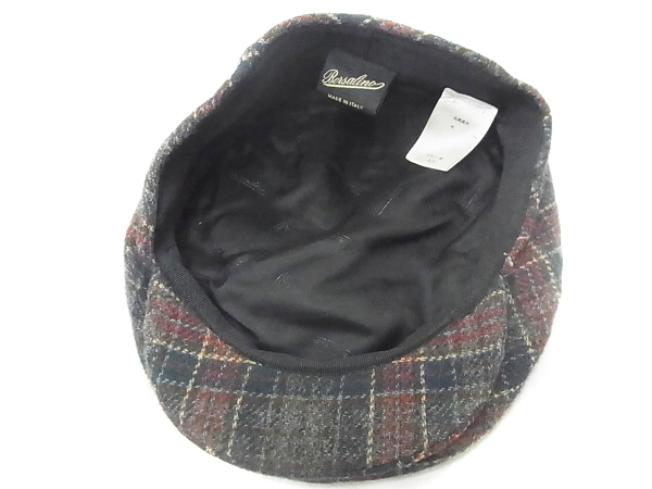 実際に弊社で買取させて頂いたBorsalino/ボルサリーノ ウール チェック ハンチング 帽子の画像 6枚目