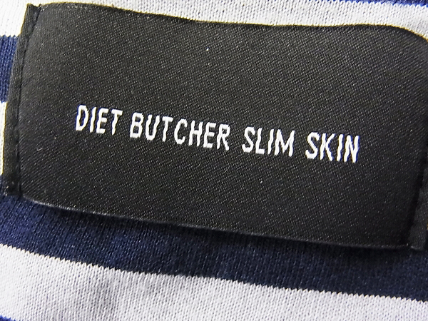 実際に弊社で買取させて頂いたダイエットブッチャースリムスキン 切り替え半袖Tシャツ 紺の画像 2枚目