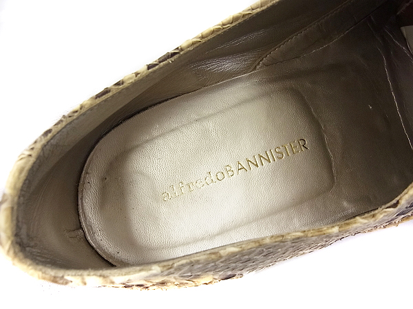 実際に弊社で買取させて頂いたアルフレッドバニスター パイソン/レザーシューズ 革 43の画像 6枚目