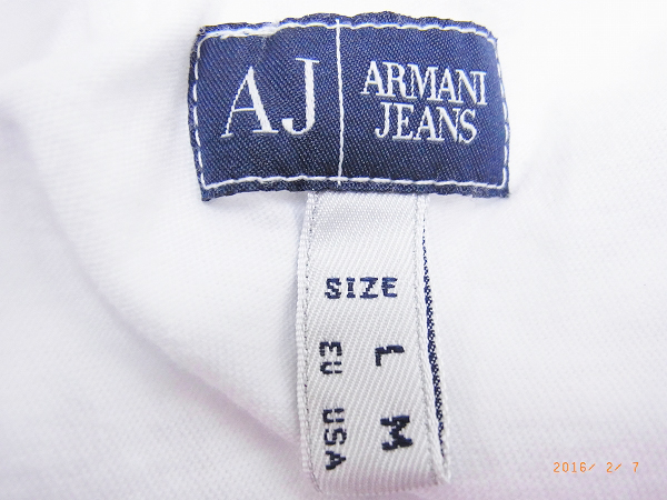実際に弊社で買取させて頂いたARMANI JEANS/アルマーニジーンズ VネックTシャツ ホワイト/Mの画像 2枚目