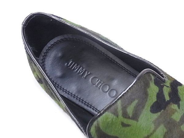 実際に弊社で買取させて頂いたJIMMY CHOO/ジミーチュウ カモ柄オペラ/ハラコレザーシューズ41の画像 5枚目