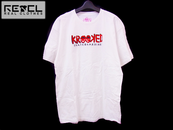 実際に弊社で買取させて頂いたKROOKED/クルックド skateboardingロプリント半袖Tシャツ 白/L