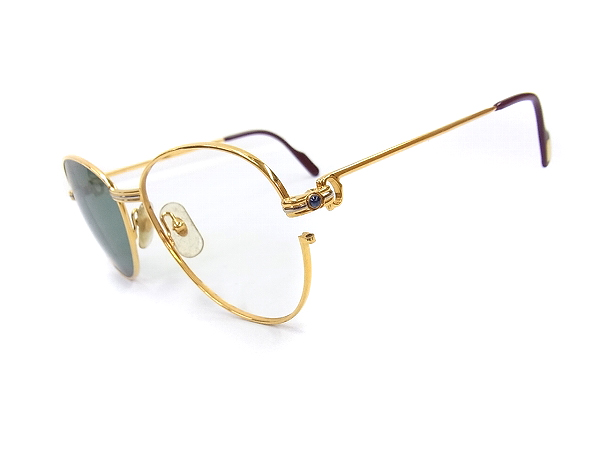 実際に弊社で買取させて頂いたCartier/カルティエ サングラス 135 金属フレーム ゴールドの画像 1枚目