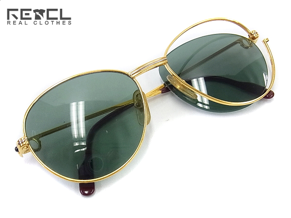 実際に弊社で買取させて頂いたCartier/カルティエ サングラス 135 金属フレーム ゴールド