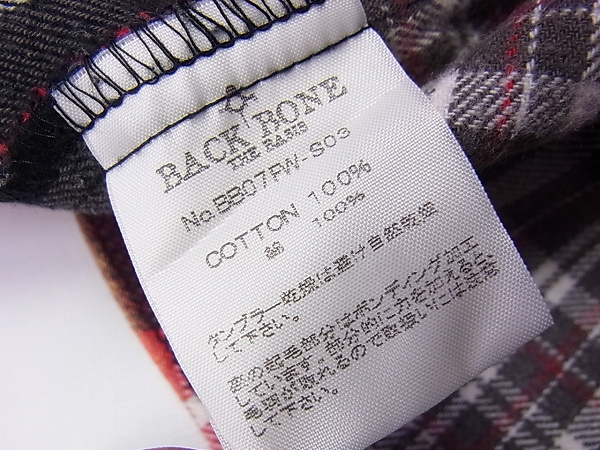 実際に弊社で買取させて頂いたBACKBONE/バックボーン チェック/ネルシャツ レッド系 Mの画像 6枚目