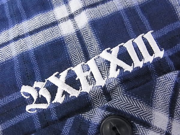 実際に弊社で買取させて頂いた[未使用]B×H/バウンティーハンター 半袖チェックシャツ青×白/Lの画像 4枚目