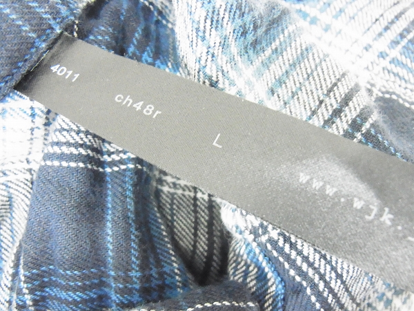 実際に弊社で買取させて頂いたwjk/ダブルジェーケー 12SS WRINKLE BUTTON チェックシャツ/Lの画像 2枚目