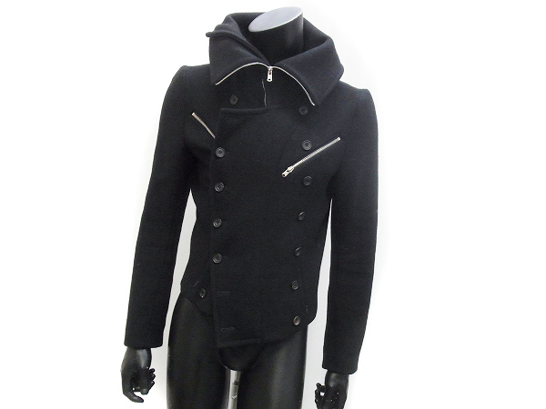 実際に弊社で買取させて頂いたato/アトウ アンゴラ混ショート変形ピーコート ブラック/48の画像 1枚目