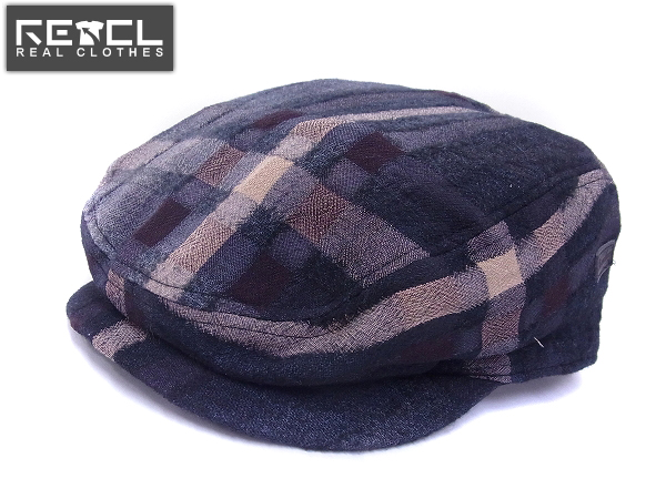 実際に弊社で買取させて頂いたBorsalino/ボルサリーノ ウール混ハンチング帽子 チェック柄 M