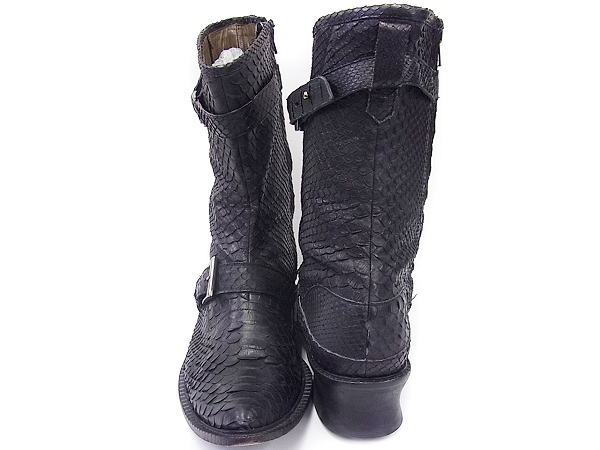 実際に弊社で買取させて頂いたアルフレッドバニスター パイソン/レザーシューズ ブラック 43の画像 1枚目