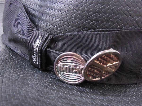 実際に弊社で買取させて頂いたBorsalino/ボルサリーノ 中折れ ストローハット ブラック/59の画像 6枚目