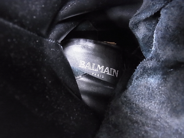 実際に弊社で買取させて頂いたBALMAIN/バルマン 7ホール サイドジップアップブーツ 黒 41の画像 7枚目