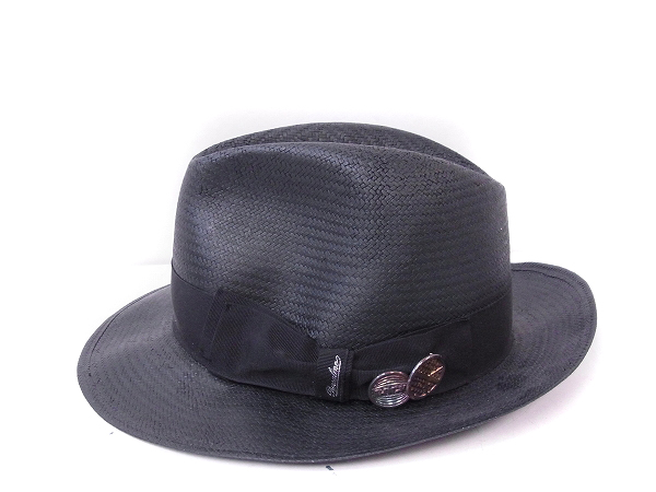 実際に弊社で買取させて頂いたBorsalino/ボルサリーノ 中折れ ストローハット ブラック/59の画像 2枚目