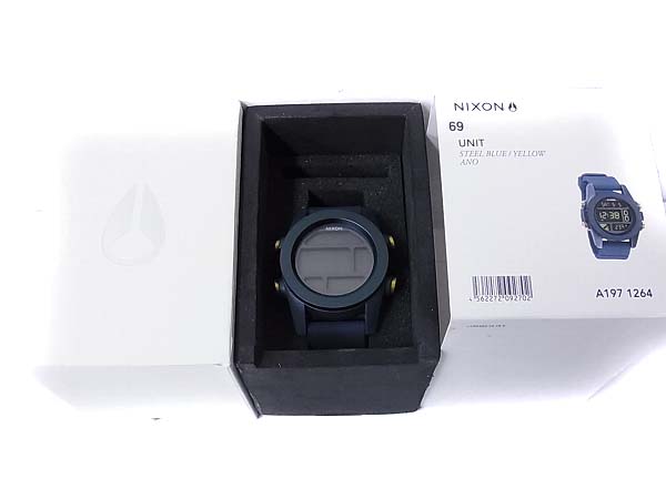 実際に弊社で買取させて頂いたNIXON/ニクソン ユニット デジタル腕時計 ネイビー/A1971264の画像 7枚目