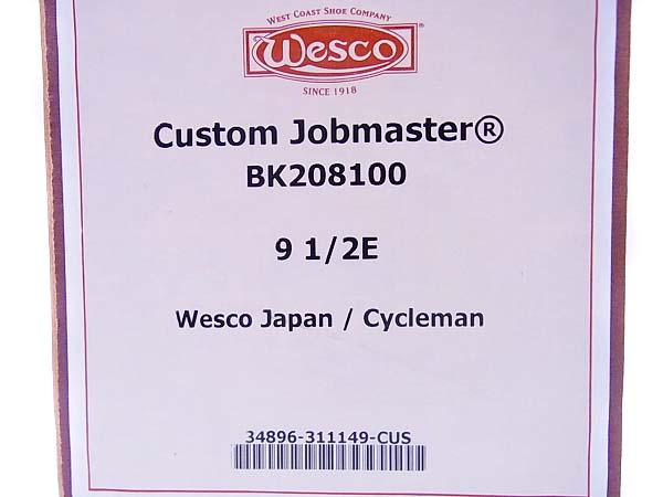 実際に弊社で買取させて頂いたWESCO/ウエスコ カスタムJobmaster BK208100 ブーツ/9.5Eの画像 1枚目