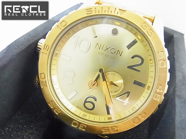 実際に弊社で買取させて頂いたNIXON/ニクソン 51-30 オールゴールド/金 腕時計 A057-502