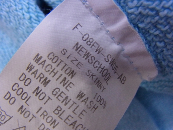 実際に弊社で買取させて頂いたfat/エフエーティー トレーナー/スウェット 水色/SKINNYの画像 5枚目