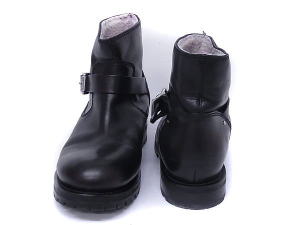 実際に弊社で買取させて頂いたJIMMY CHOO/ジミーチュー 裏ボア/レザーショートブーツ 黒/43の画像 1枚目