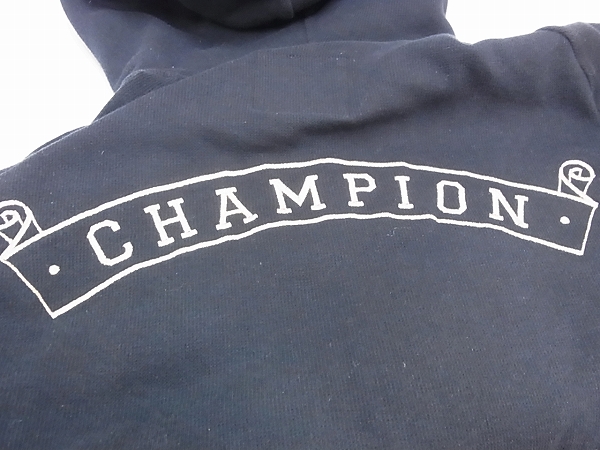 実際に弊社で買取させて頂いたドレスキャンプ×チャンピオン ジップアップパーカー 黒/44の画像 9枚目