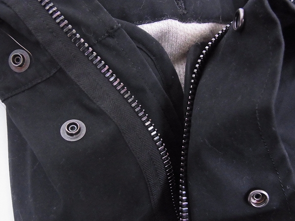 実際に弊社で買取させて頂いたLITHIUM HOMME/リチウムオム ライナーボア付モッズコート 黒/38の画像 4枚目