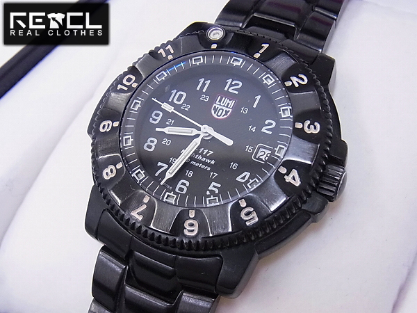 実際に弊社で買取させて頂いたLUMINOX/ルミノックス ナイトホーク 3400 黒 腕時計/F-117