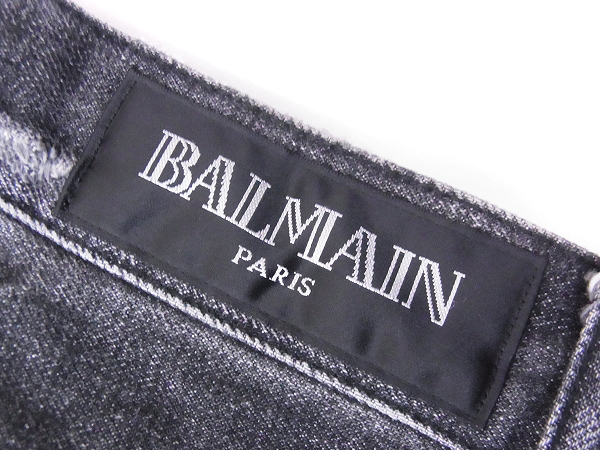 実際に弊社で買取させて頂いたBALMAIN/バルマン ハーフ/ショートデニムパンツ ブラック/28の画像 2枚目