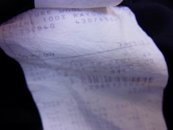 実際に弊社で買取させて頂いたGIORGIO ARMANI/ジョルジオアルマーニ 黒ラベルダブルスーツの画像 7枚目