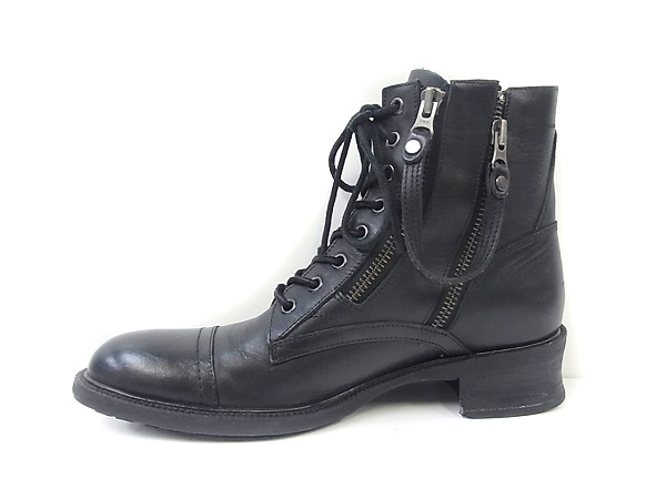 実際に弊社で買取させて頂いたアルフレッドバニスター サイドWジップ編み上げブーツ 39の画像 3枚目