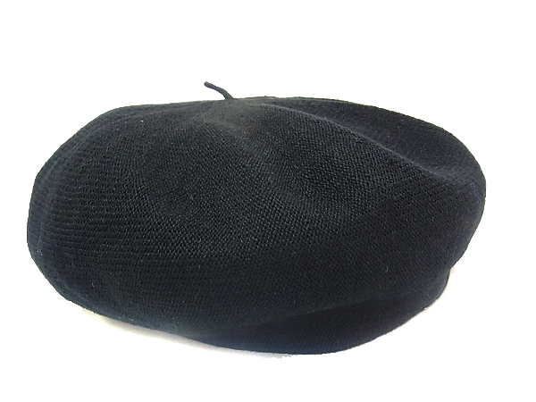 実際に弊社で買取させて頂いたCA4LA/カシラ 麻/リネン混 キャップ/帽子/ベレー帽 無地 黒の画像 1枚目