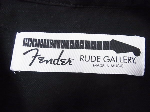 実際に弊社で買取させて頂いたFender×ルードギャラリー ボーリングシャツ ブラック Sの画像 2枚目