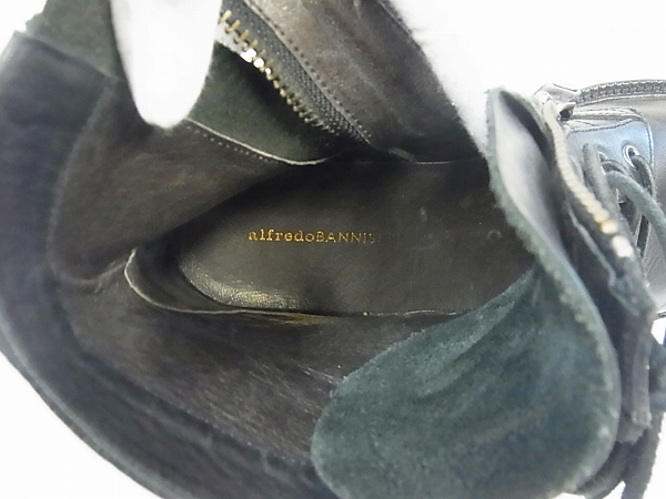 実際に弊社で買取させて頂いたアルフレッドバニスター サイドWジップ編み上げブーツ 39の画像 5枚目