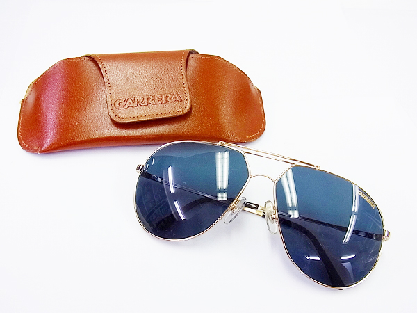 実際に弊社で買取させて頂いたCARRERA/カレラ サングラス ティアドロップ型 ゴールドフレームの画像 9枚目