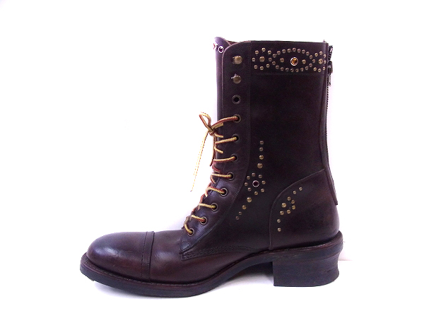 実際に弊社で買取させて頂いたalfredo BANNISTER/アルフレッドバニスター スタッズブーツ 茶の画像 1枚目