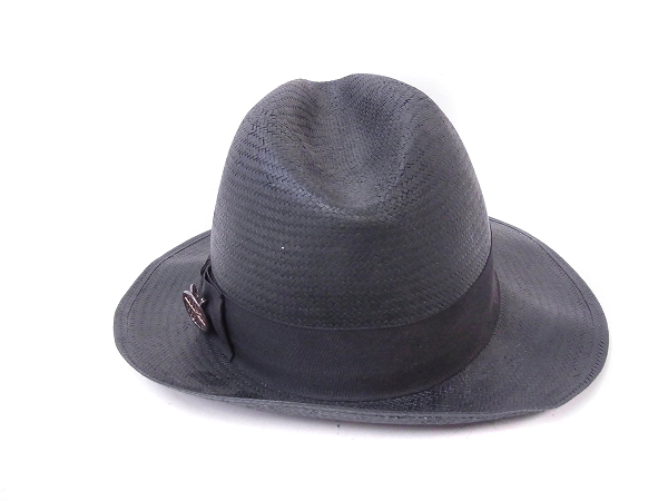 実際に弊社で買取させて頂いたBorsalino/ボルサリーノ 中折れ ストローハット ブラック/59の画像 3枚目
