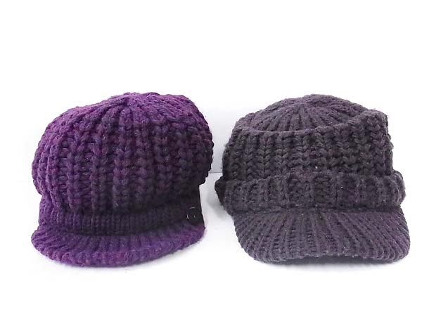 実際に弊社で買取させて頂いたCA4LA/カシラ つば付きニットキャップ/ニット帽子 計2点セットの画像 1枚目