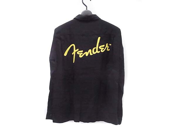 実際に弊社で買取させて頂いたFender×ルードギャラリー ボーリングシャツ ブラック Sの画像 1枚目