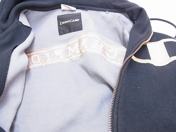 実際に弊社で買取させて頂いたドレスキャンプ×チャンピオン ジップアップパーカー 黒/44の画像 5枚目