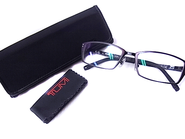 tumi トゥミ　眼鏡　メガネ　zr3 10-0003 55□17 140 TUMI/トゥミ 眼鏡/メガネフレーム スクエア ZR3 黒茶/10-0001の