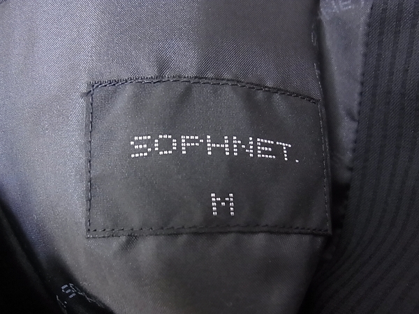 実際に弊社で買取させて頂いたSOPHNET/ソフネット テーラードジャケット ストライプ 黒/Mの画像 2枚目