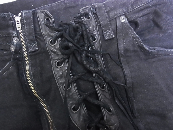 実際に弊社で買取させて頂いたLGB/ルグランブルー ブラックデニム ジップ/レースアップ 31の画像 5枚目