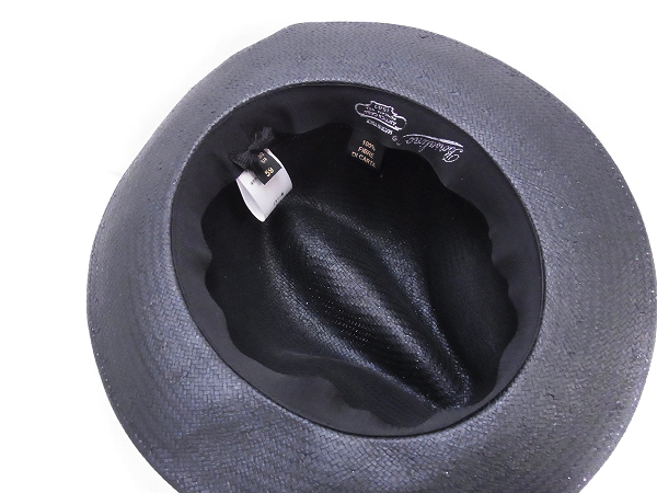 実際に弊社で買取させて頂いたBorsalino/ボルサリーノ 中折れ ストローハット ブラック/59の画像 4枚目