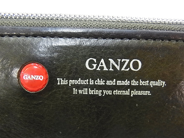 実際に弊社で買取させて頂いたGANZO/ガンゾ GR ラウンドファスナー 長財布/ウォレット カーキの画像 3枚目