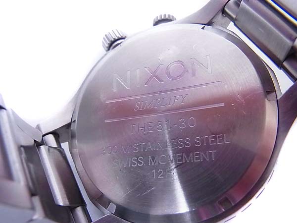 実際に弊社で買取させて頂いたNIXON 5130 Chrono タイド クロノグラフ 腕時計 A057-000の画像 4枚目