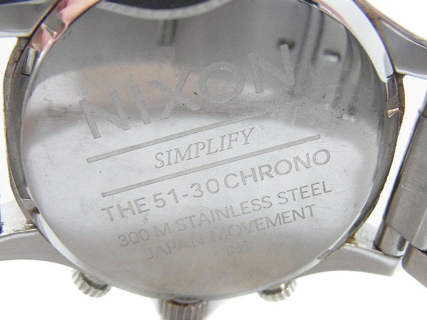 実際に弊社で買取させて頂いたNIXON/ニクソン THE51-30 CHRONO シルバー 腕時計/NA083488-00の画像 4枚目