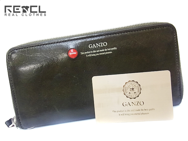 GANZO/ガンゾ GR ラウンドファスナー 長財布/ウォレット カーキの買取