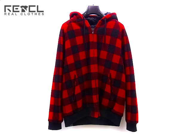 実際に弊社で買取させて頂いたバックチャンネル×ウールリッチ ウール混/チェックパーカー XL