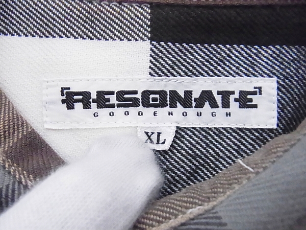 実際に弊社で買取させて頂いたGOODENOUGH/グッドイナフ リゾネイト チェック柄長袖シャツ XLの画像 2枚目