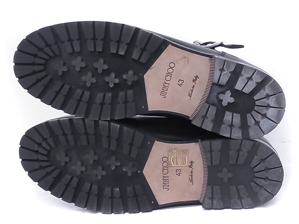 実際に弊社で買取させて頂いたJIMMY CHOO/ジミーチュー 裏ボア/レザーショートブーツ 黒/43の画像 4枚目